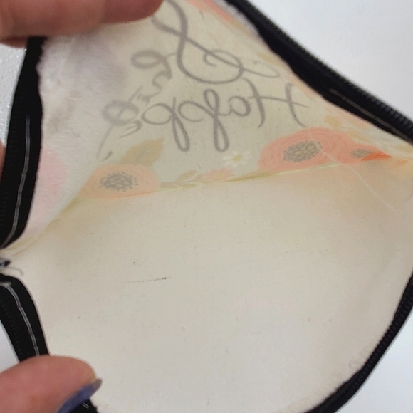 Floral Print Cosmetic Storage Canvas Like Bag Adult Language - Picture 2 of 7